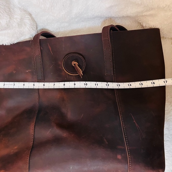 Vintage Brown Leather Tote Bag - Picture 12 of 12